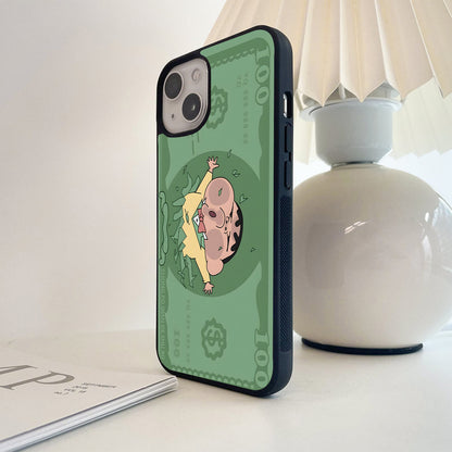 Money Lover Shinchan Glass Case