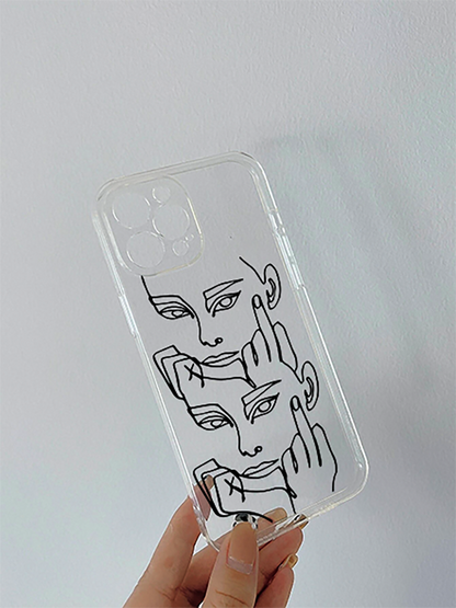 Aesthetic Girl Black Soft Clear Silicon Case Cover