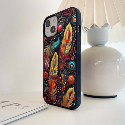 Boho Feathers Glass Case