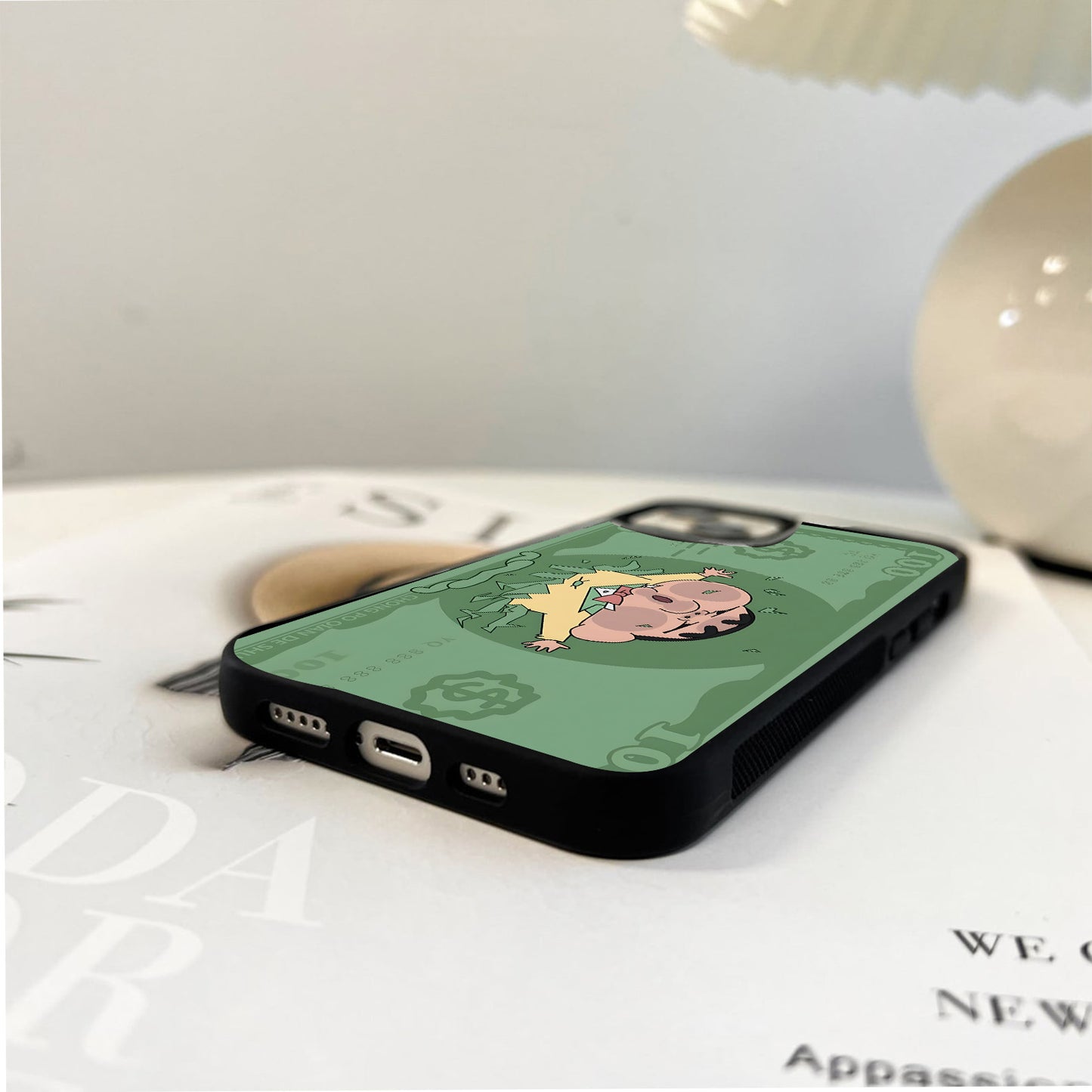 Money Lover Shinchan Glass Case