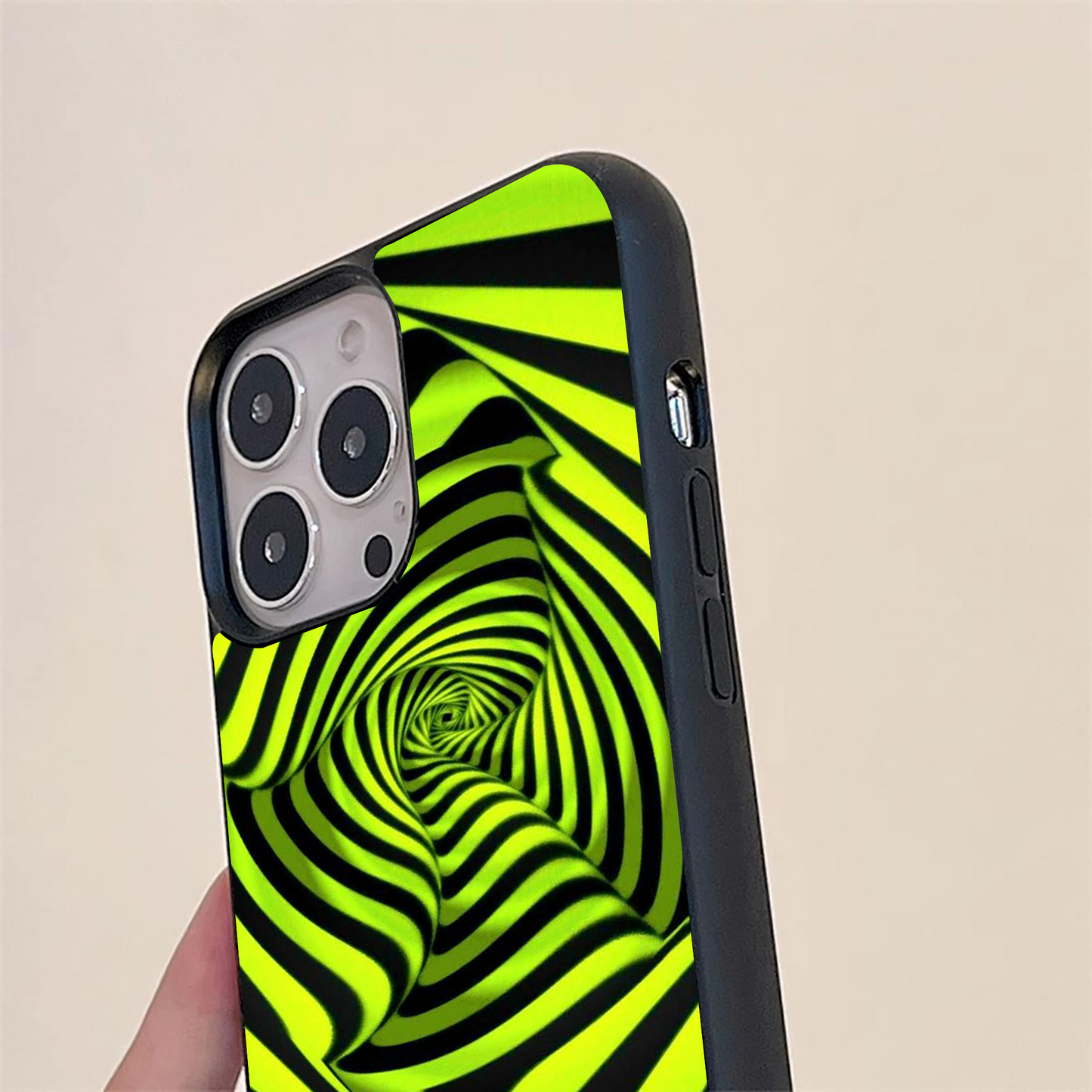 Neon Illusion Pattern Glass Case