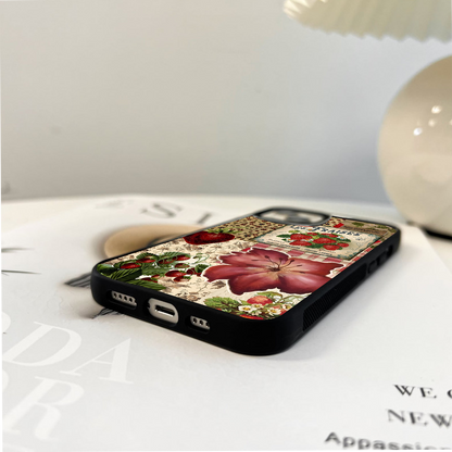 Berry Vintage Bloom Glass Case