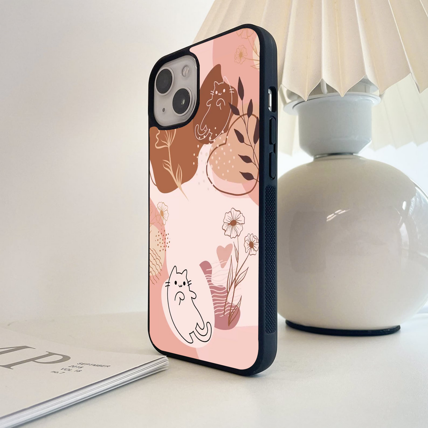 Cute Cat phone Glass Case