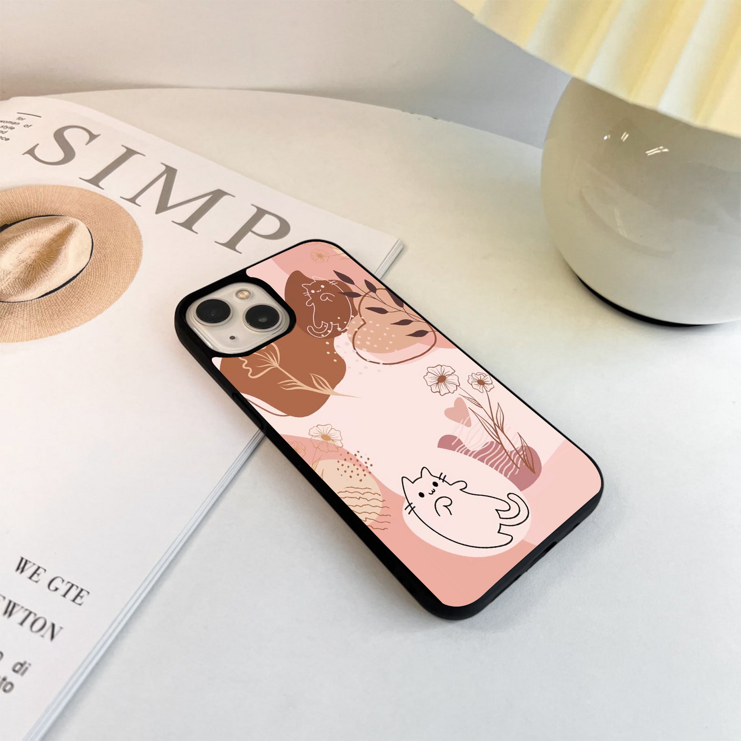 Cute Cat phone Glass Case