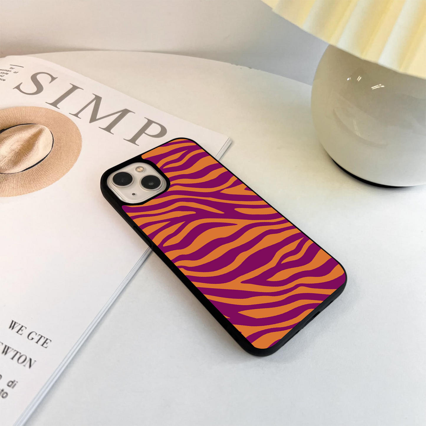 Colorful Zebra Pattern Glass Case