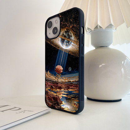Galactic Rose Bloom Glass Case