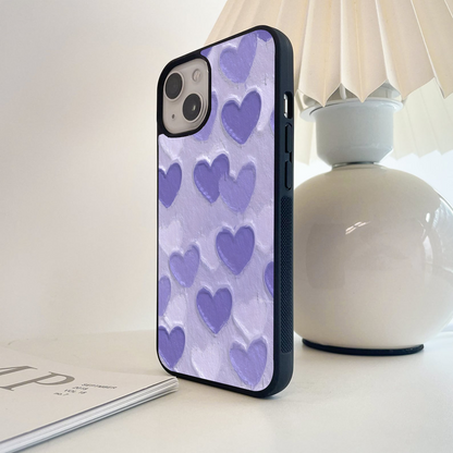 Lavender Paper Hearts Glass Case