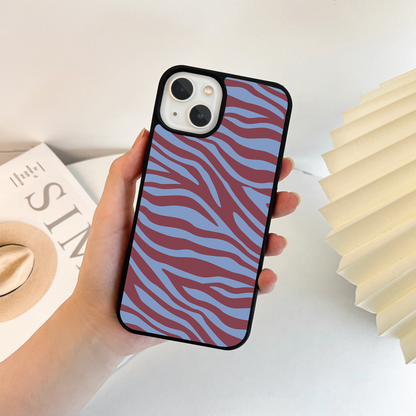 Dark Shade Zebra Pattern Glass Case