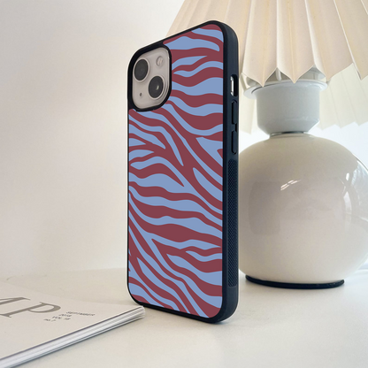 Dark Shade Zebra Pattern Glass Case