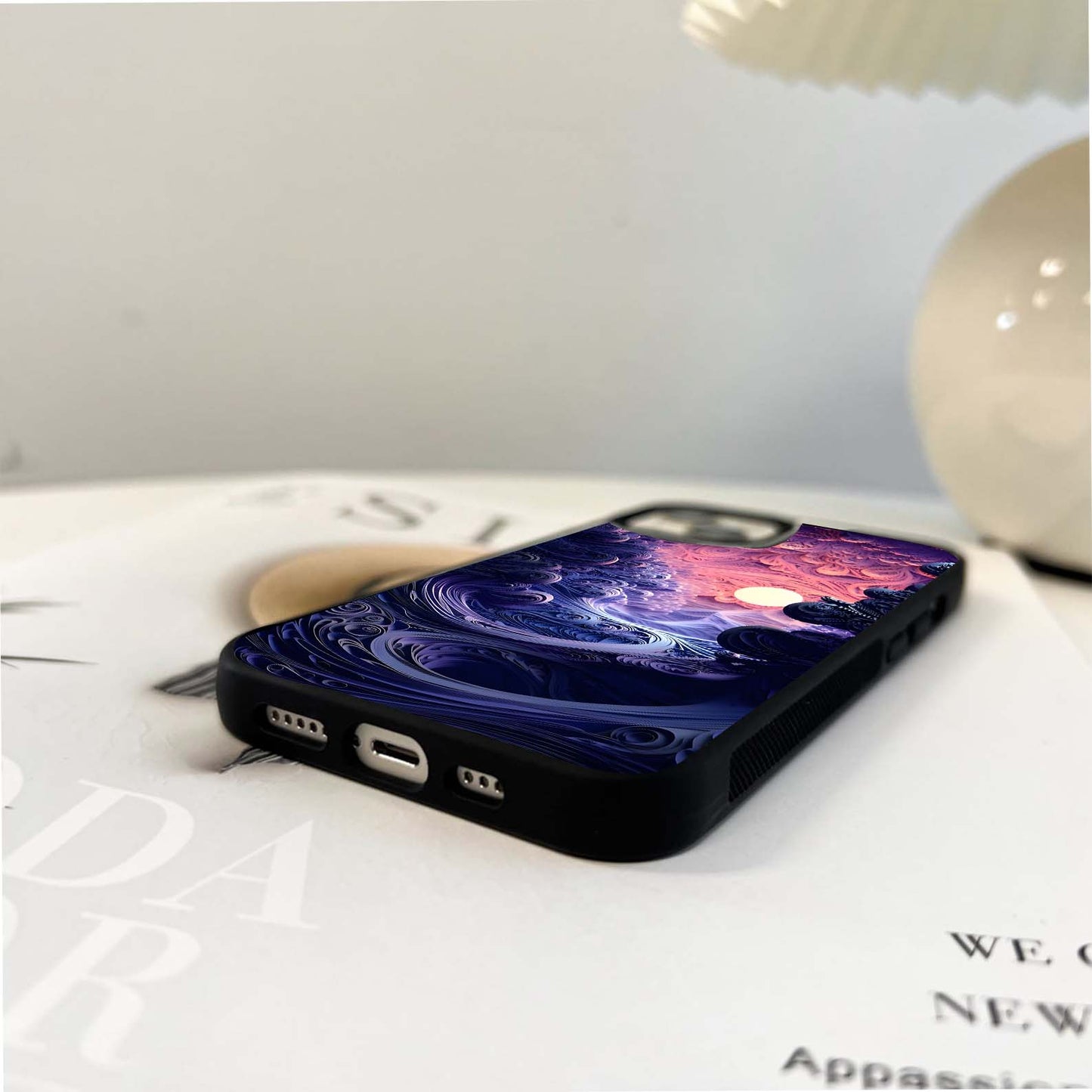 Velvet Cosmic Swirls Glass Case