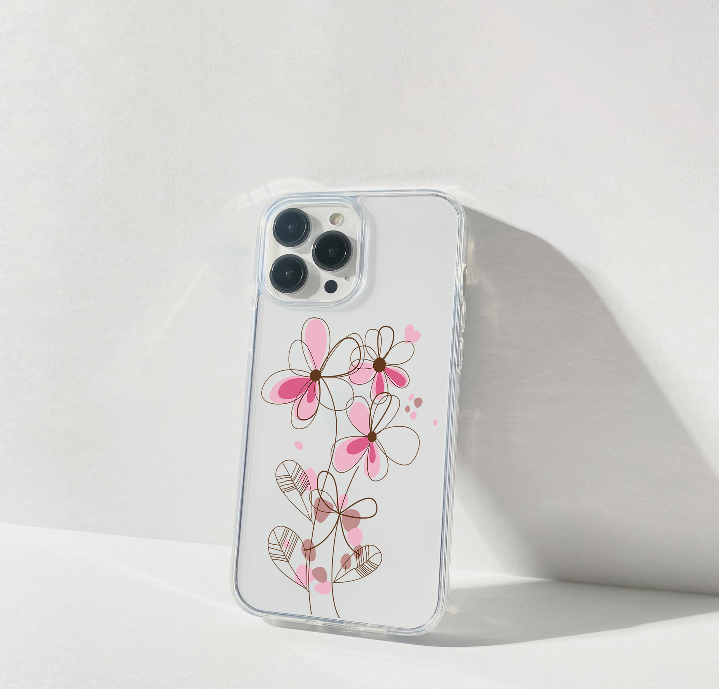 Blossom Line Art Clear Silicon Cover