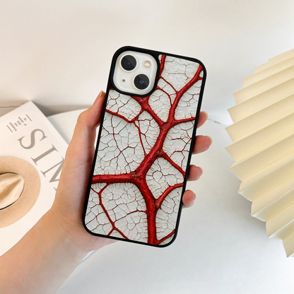 Crimson Root Web Glass Case