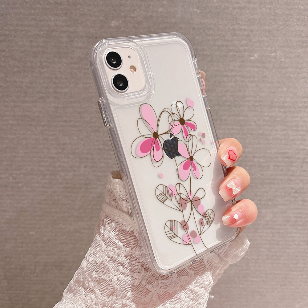 Blossom Line Art Clear Silicon Cover