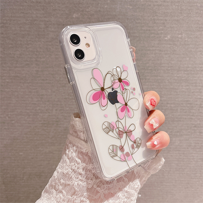 Blossom Line Art Clear Silicon Cover