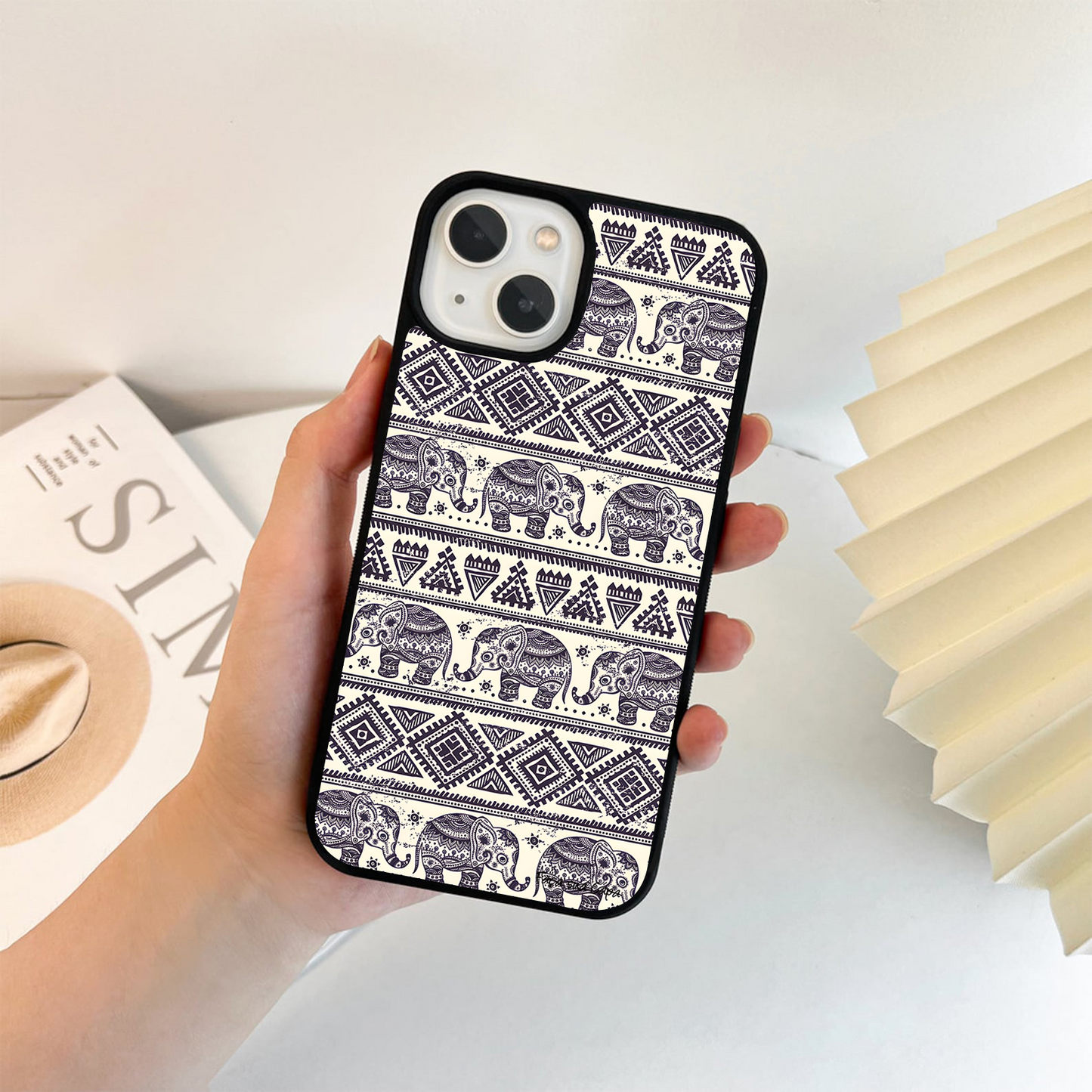 Tribal Elephant Grace Glass Case