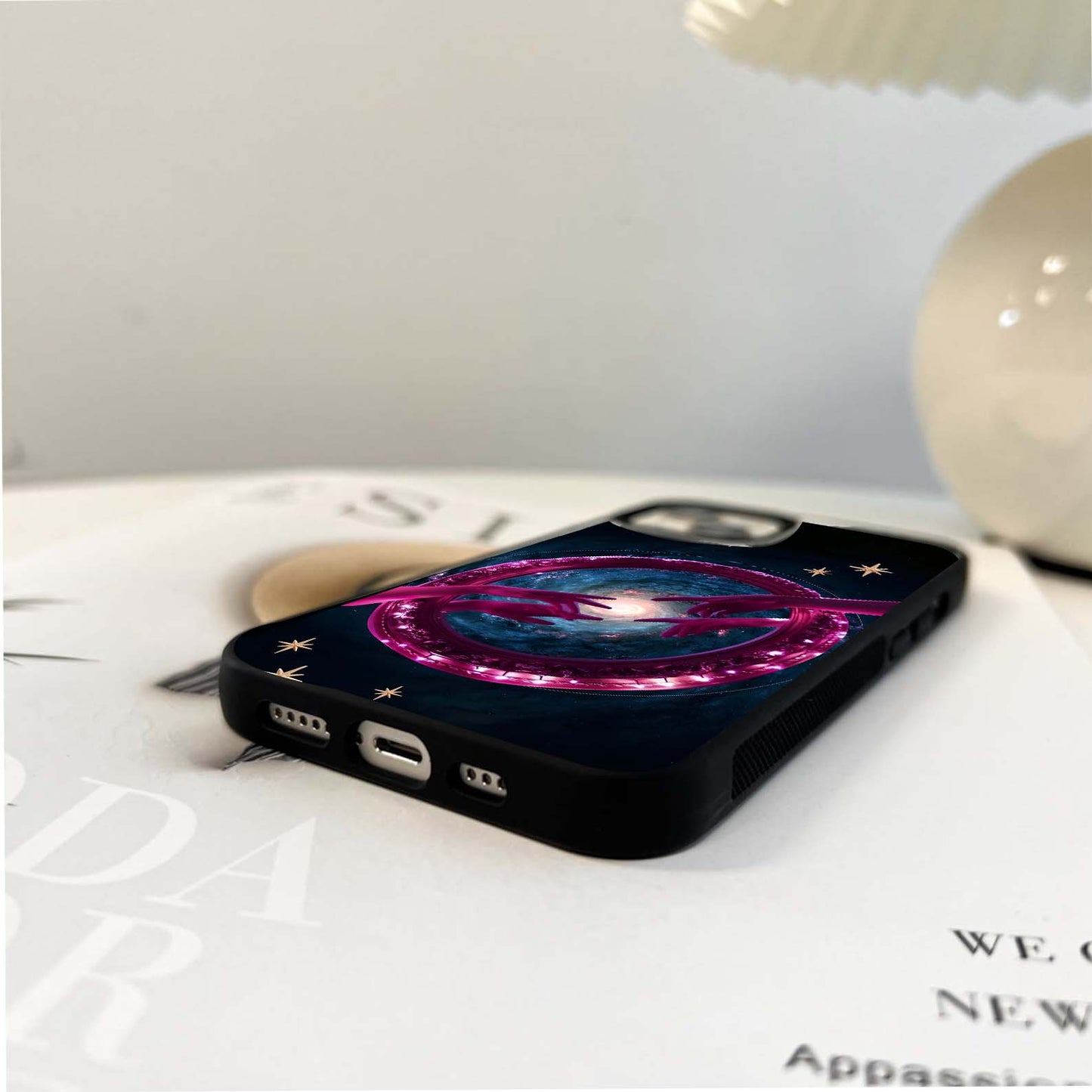 Pink hands & galaxy Glass Case