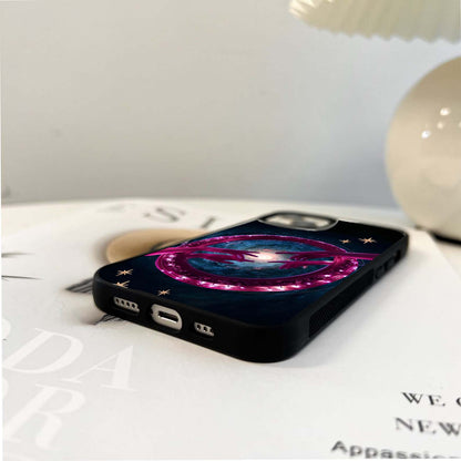 Pink hands & galaxy Glass Case