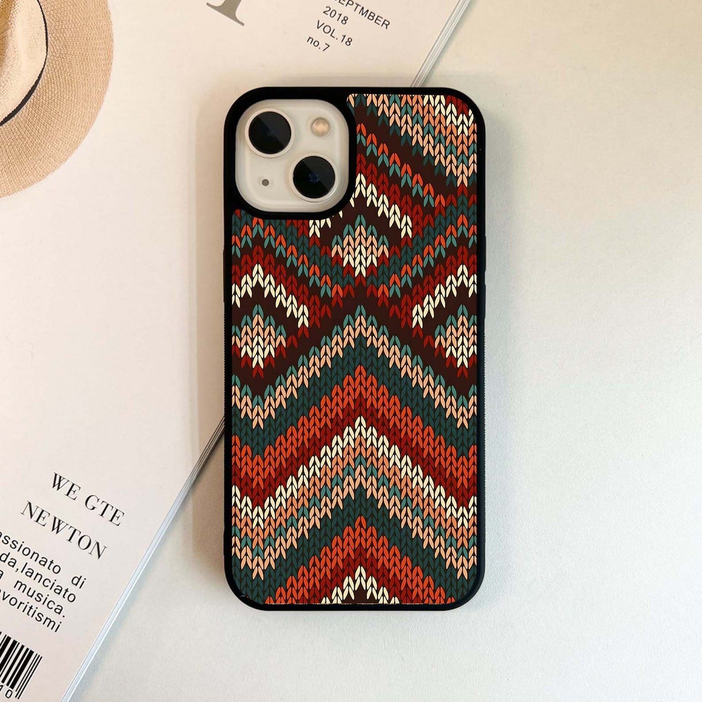 Retro Knit Chevron Glass Case