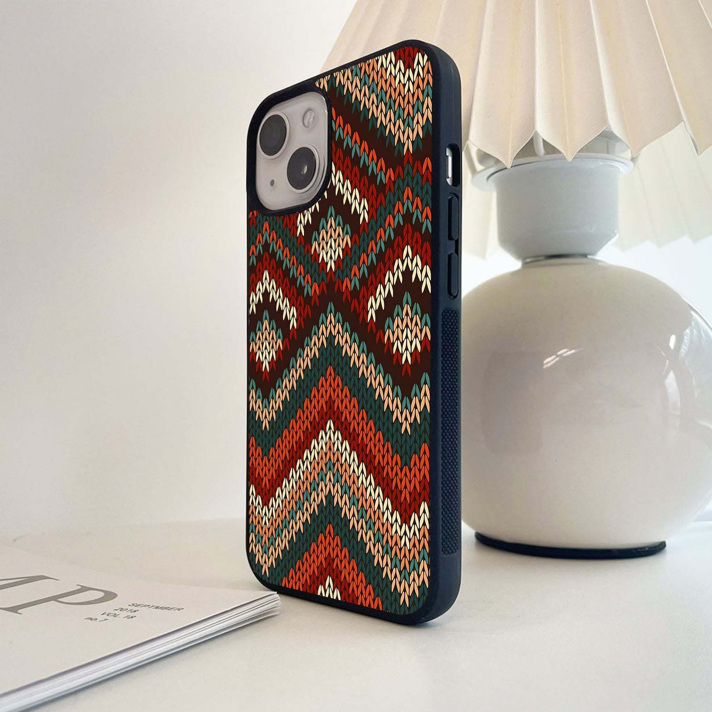 Retro Knit Chevron Glass Case