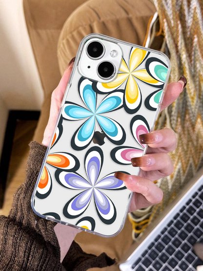 Hippie Floral Flower Clear Silicon Case Cover