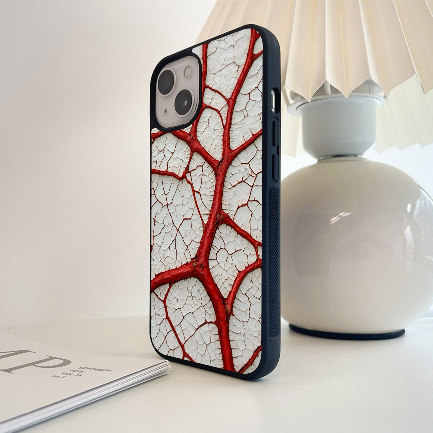 Crimson Root Web Glass Case