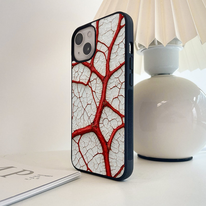 Crimson Root Web Glass Case