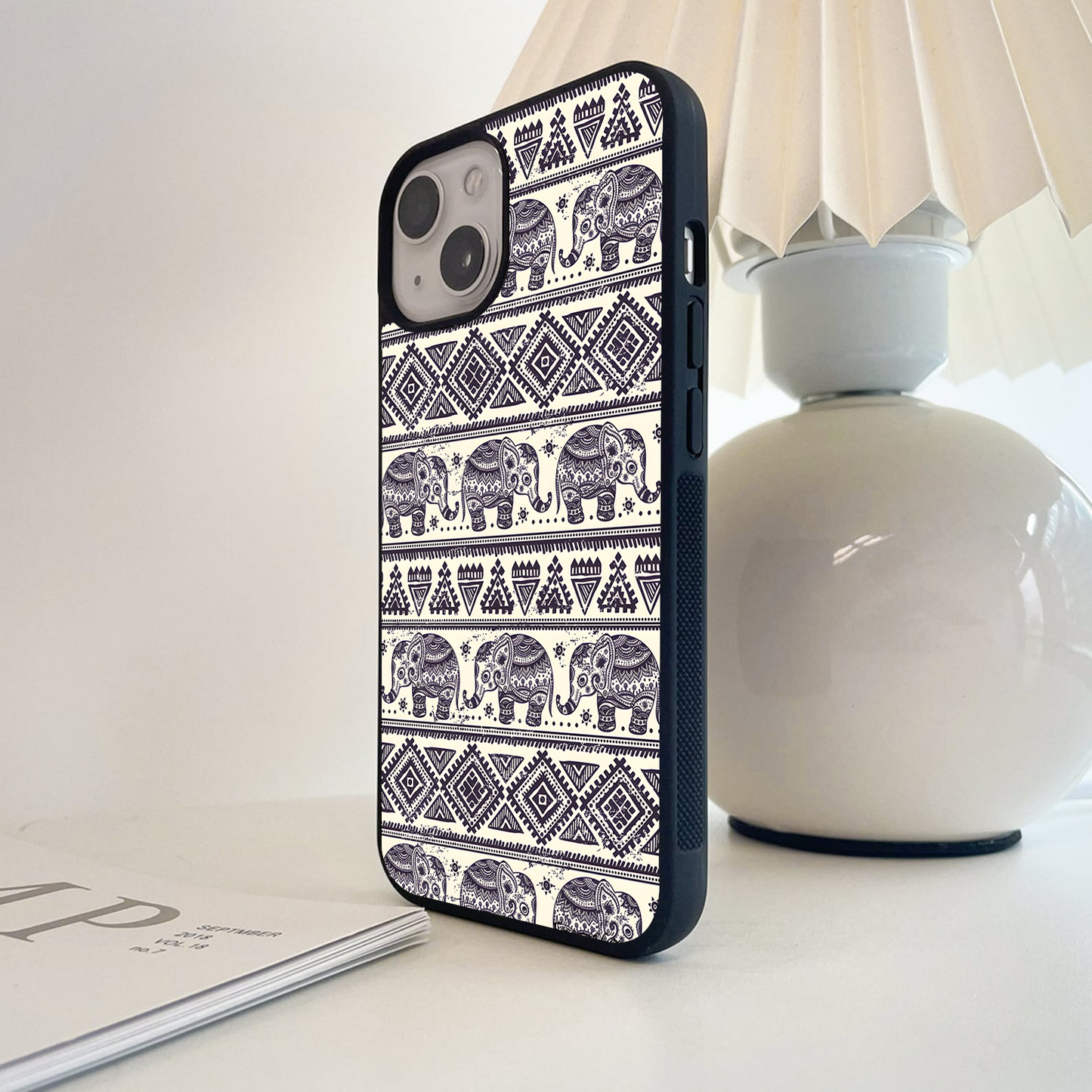 Tribal Elephant Grace Glass Case