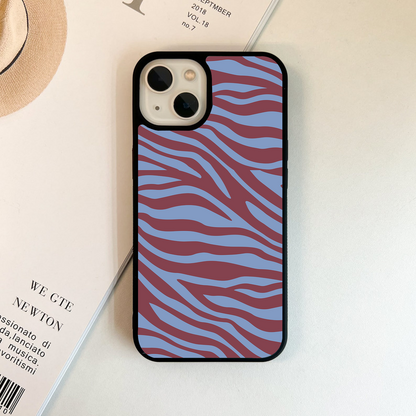 Dark Shade Zebra Pattern Glass Case