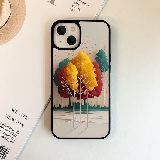 Layered Leaf Trees Glass Case