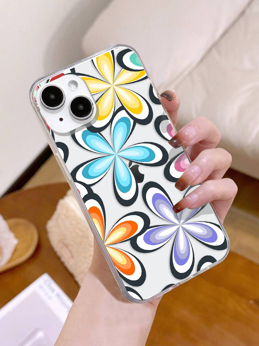 Hippie Floral Flower Clear Silicon Case Cover