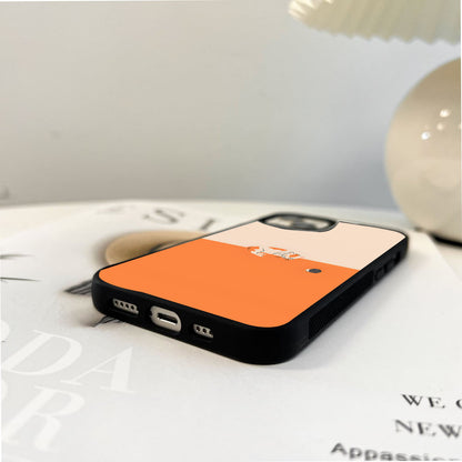 Minimal cat with yarn Glass Case