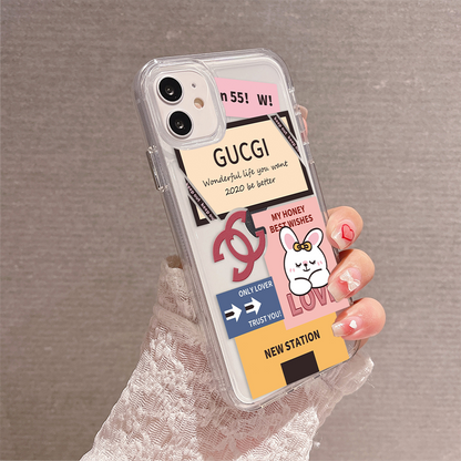 Asthetic Gucci Pattern Clear Silicon Case