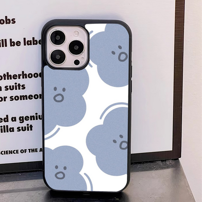 Face Clouds Pattern Glass Case