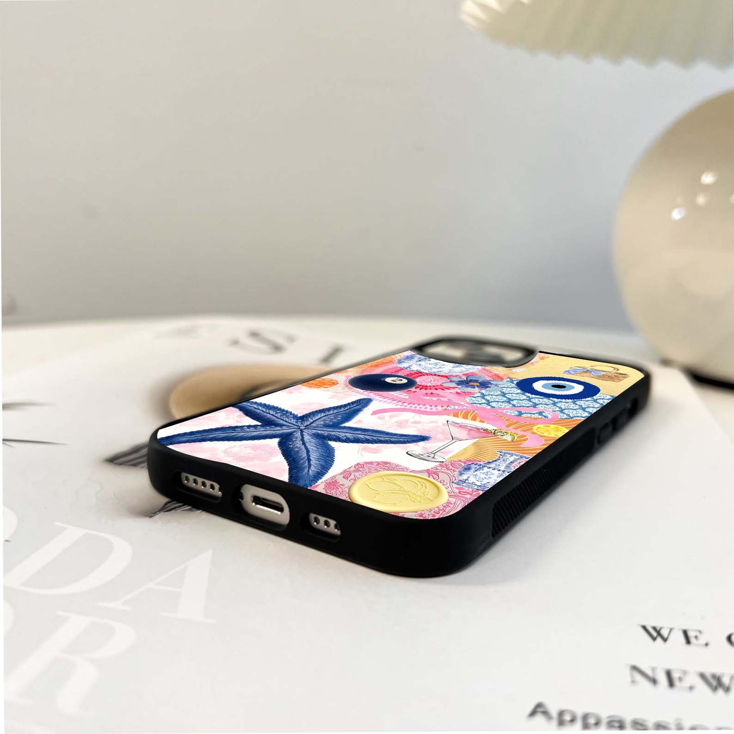 Pink Purple & Drinks Collage Glass Case