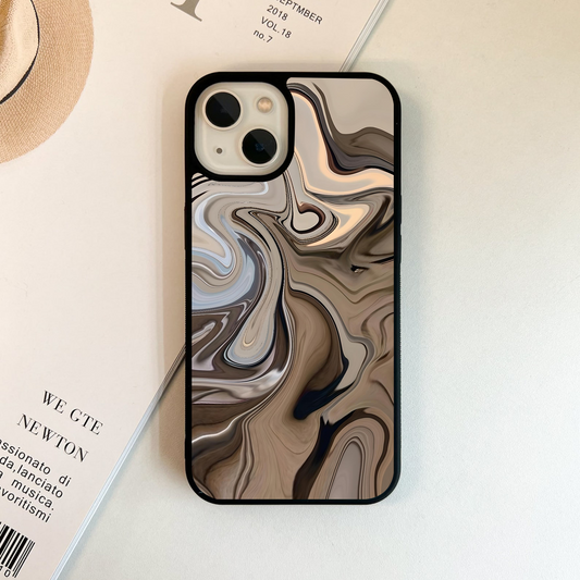 Swirled Cream Aesthetic Glass Case