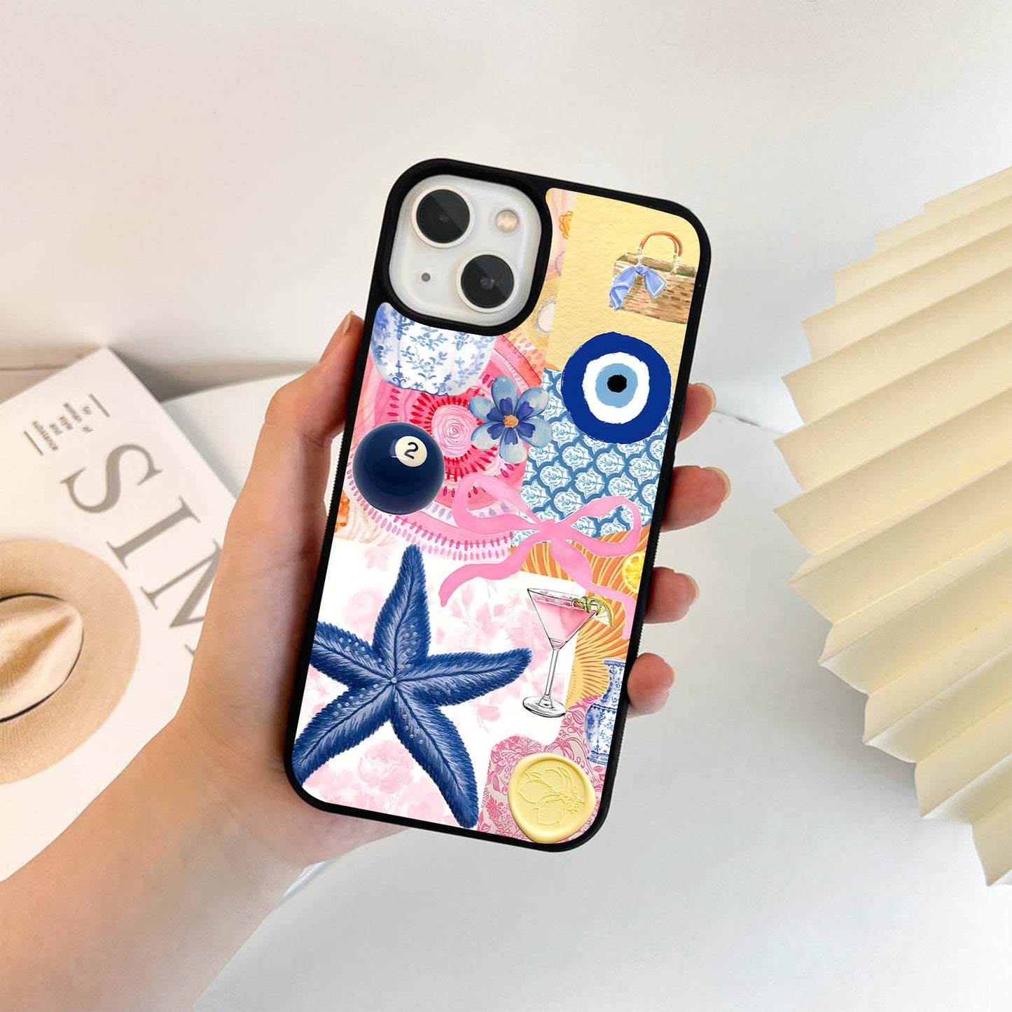 Pink Purple & Drinks Collage Glass Case