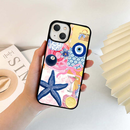 Pink Purple & Drinks Collage Glass Case