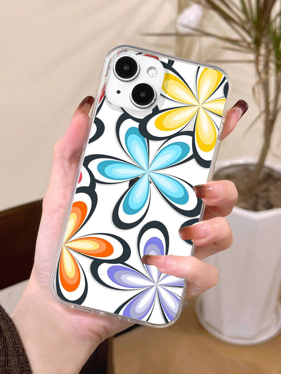 Hippie Floral Flower Clear Silicon Case Cover