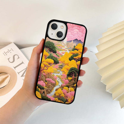 Pinkish Texture Scenery Glass Case