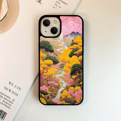 Pinkish Texture Scenery Glass Case