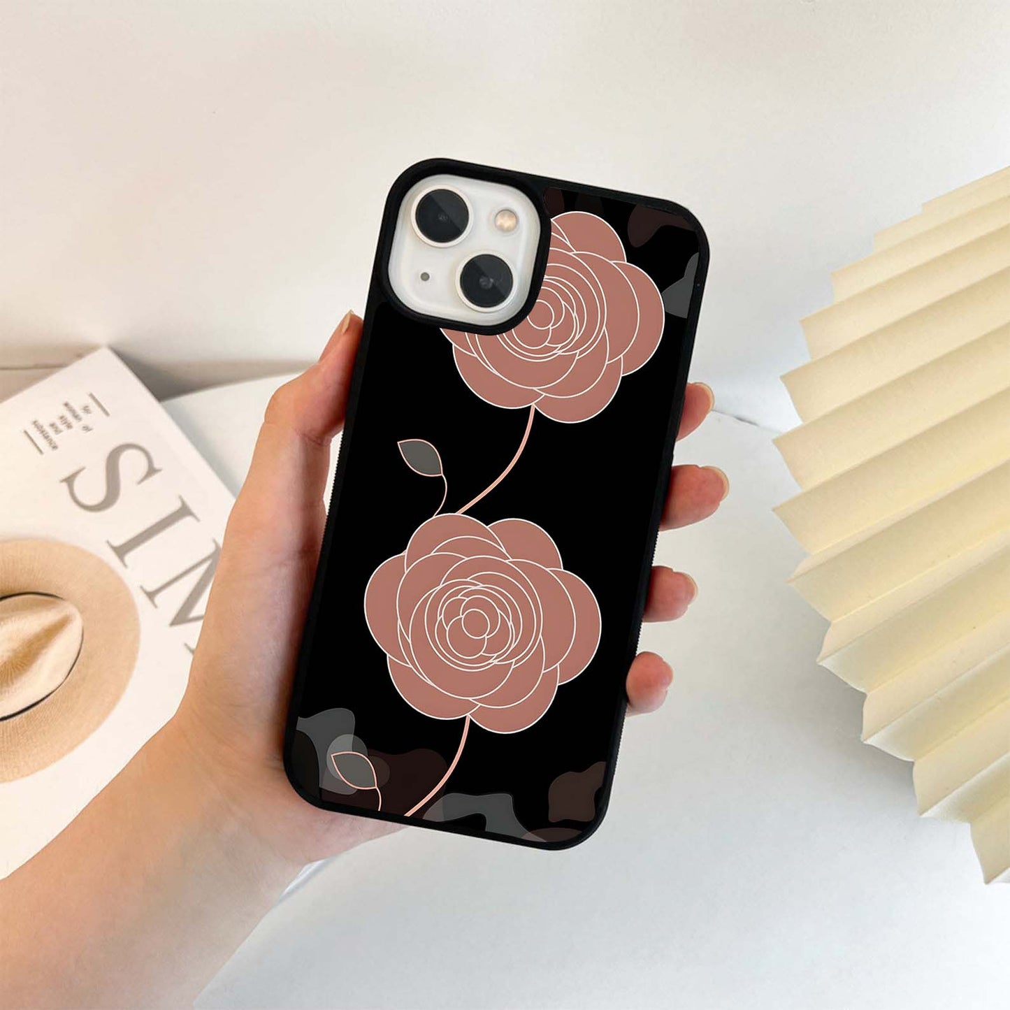 Rosette Bloom Elegance Glass Case