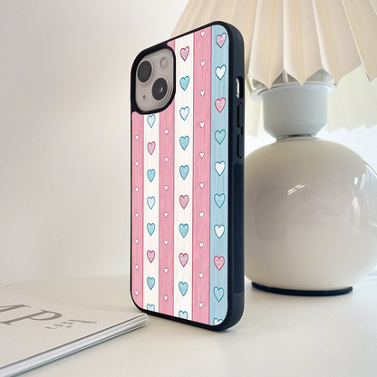 Hanging Heart Pink Glass Case