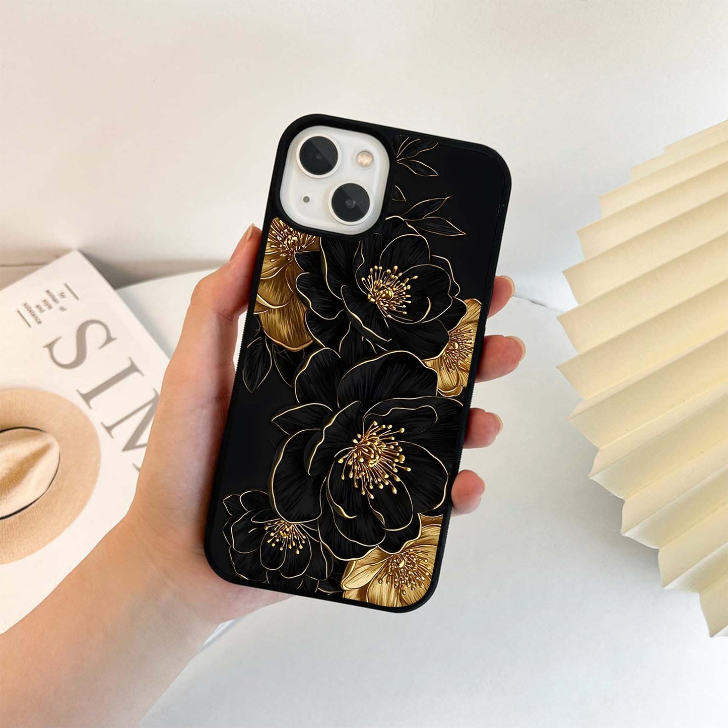 Bold Bloom Gold Glass Case