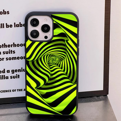 Neon Illusion Pattern Glass Case