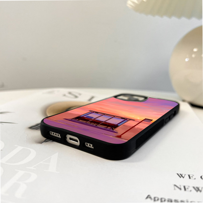 Waiting Sunset Calm Glass Case