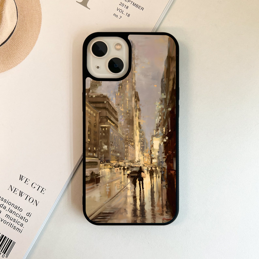 Rainy City Lights Glass Case