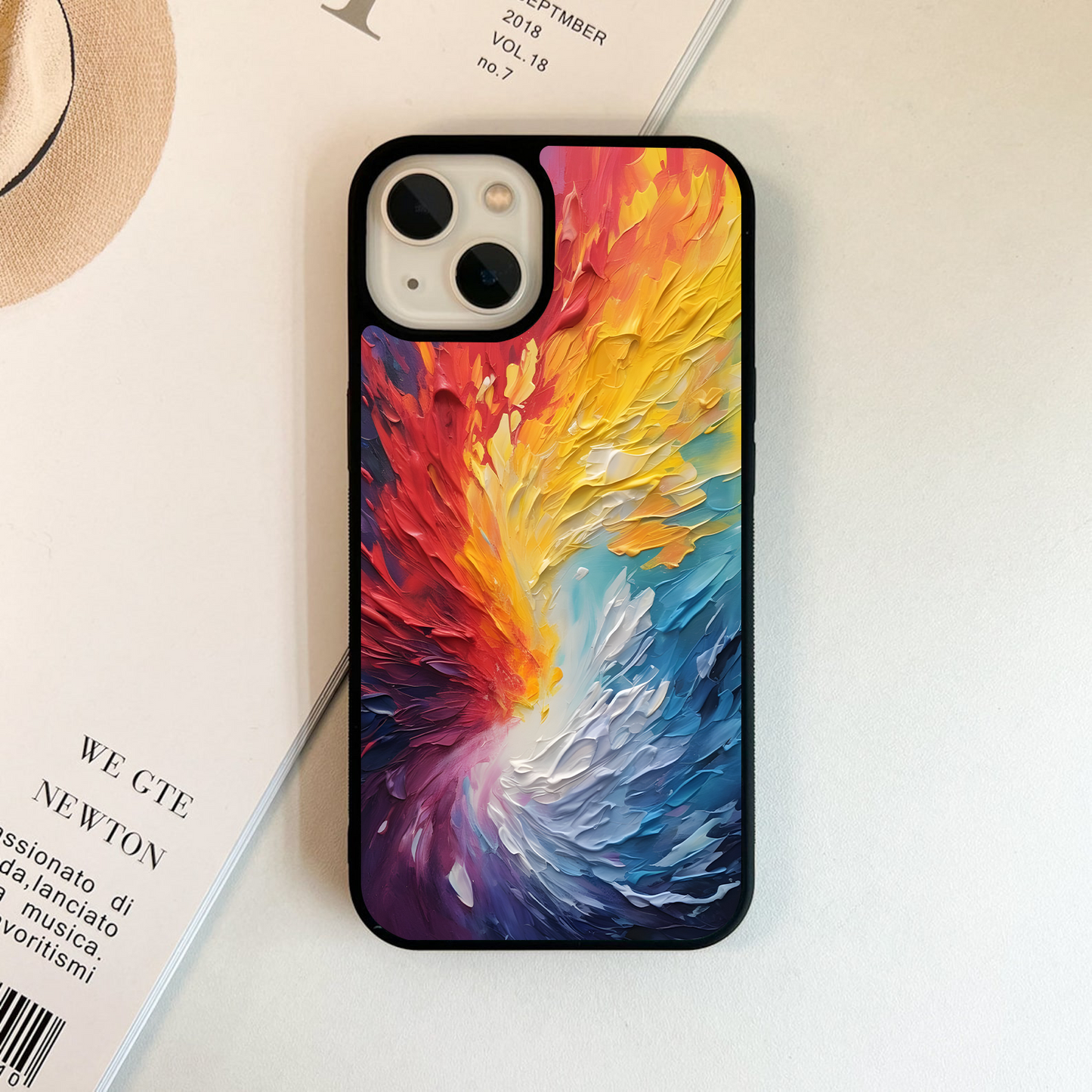 Coloured Oil painting Glass Case