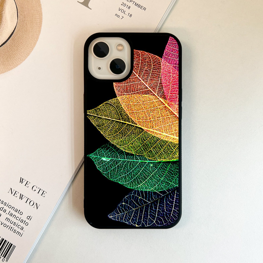 Rainbow Leaf Glow Glass Case