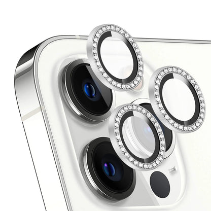 iPhone 14 Series Diamond Camera Lens Protector for Apple  | HD Clear Real Glass Protection + Metal Alloy Full Fit Lens Ring Cover