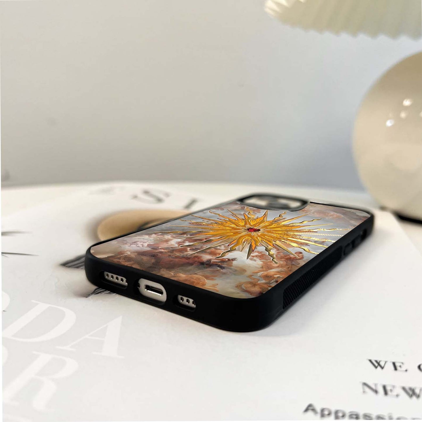 Radiant sunburst with heart Glass Case